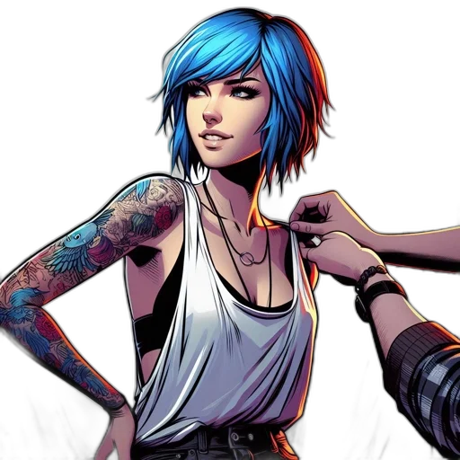 comic book art, cyberpunk, concept art, fantasy art transparent PNG cut-out