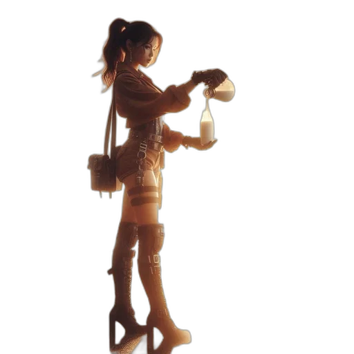 dress, staff, bottle, jewelry transparent PNG cut-out