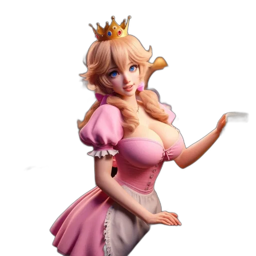 crown, dress, staff, 3d render transparent PNG cut-out