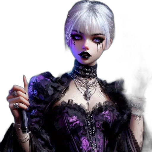 staff, dress, face, jewelry transparent PNG cut-out