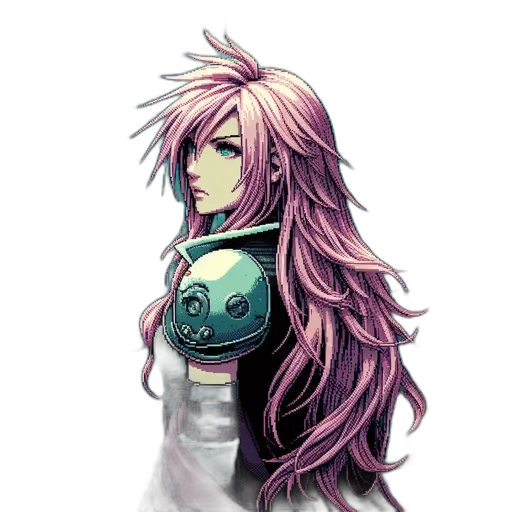 staff, hair, face, dress transparent PNG cut-out