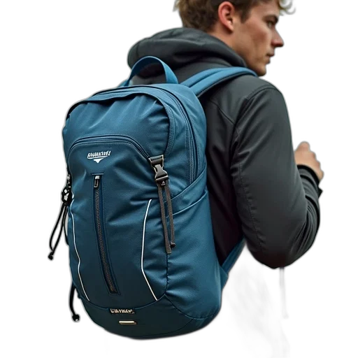 jacket, 3d render, blue, camelbak transparent PNG cut-out