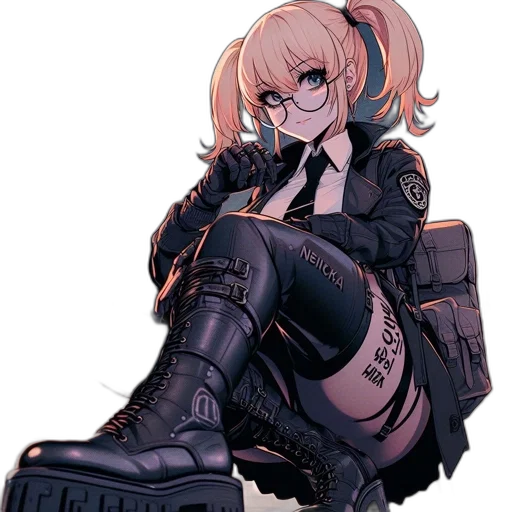 weapon, jacket, staff, robot transparent PNG cut-out