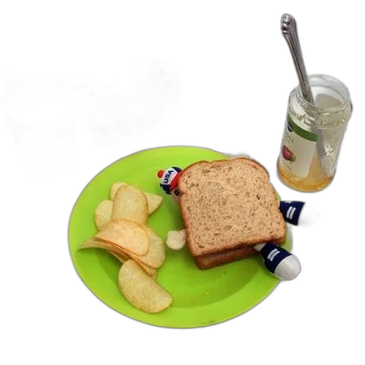 food, robot, 3d render, green transparent PNG cut-out