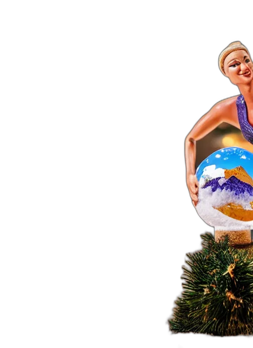 3d render, snow, globe, mantel transparent PNG cut-out