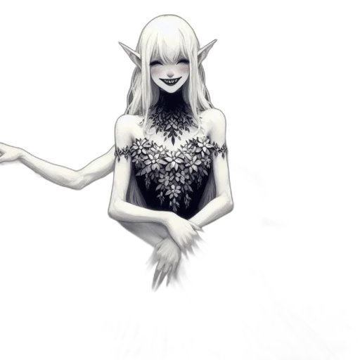 dress, creature, mask, staff transparent PNG cut-out