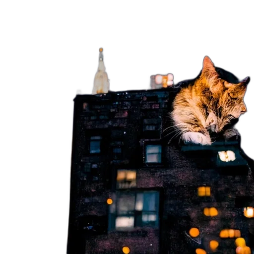 animal, building, cyberpunk, concept art transparent PNG cut-out