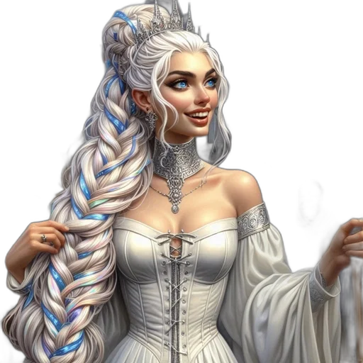 dress, staff, jewelry, fantasy art transparent PNG cut-out