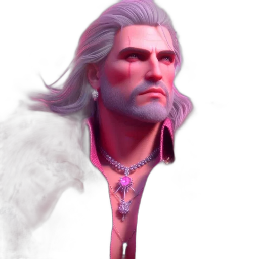 face, staff, sword, hair transparent PNG cut-out