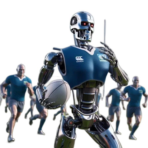 robot, 3d render, concept art, blue-jerseyed transparent PNG cut-out