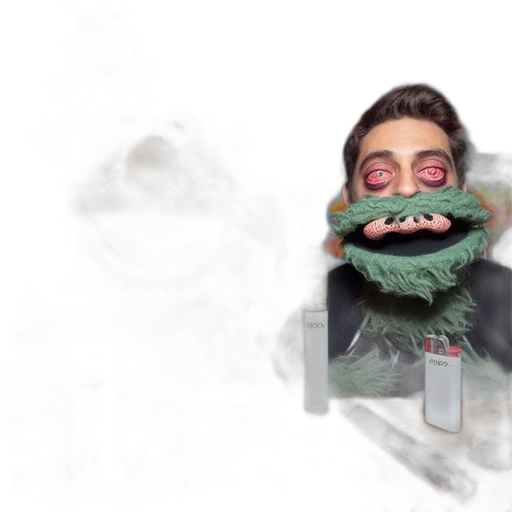mask, face, creature, jacket transparent PNG cut-out