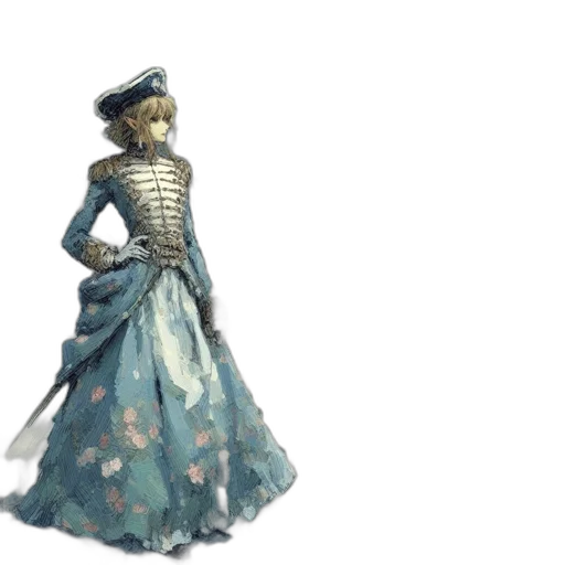 dress, hat, crown, staff transparent PNG cut-out