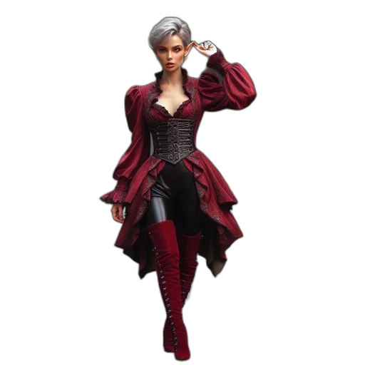 jacket, concept art, 3d render, red transparent PNG cut-out