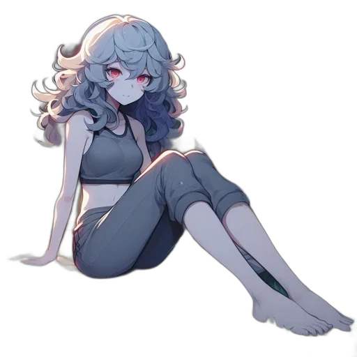 dress, creature, staff, hair transparent PNG cut-out