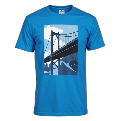 blue, t-shirt, stylized, graphic transparent PNG cut-out