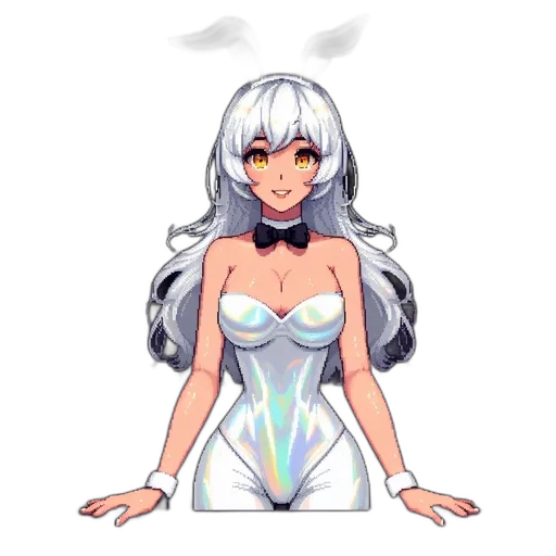 dress, creature, anime, pixel art transparent PNG cut-out