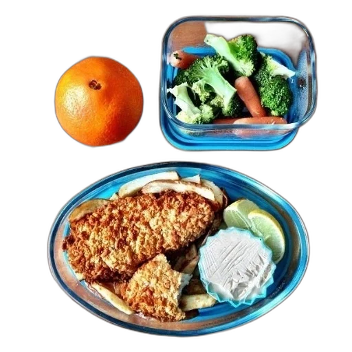 food, meal, fish, broccoli transparent PNG cut-out