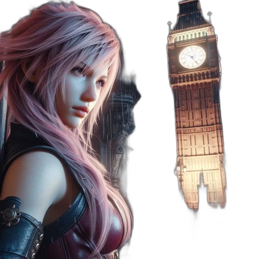 concept art, fantasy art, cyberpunk, photorealistic transparent PNG cut-out