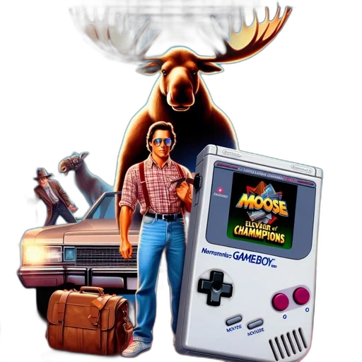 robot, animal, pixel art, vaporwave transparent PNG cut-out