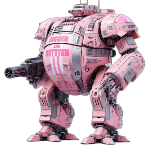robot, weapon, concept art, 3d render transparent PNG cut-out