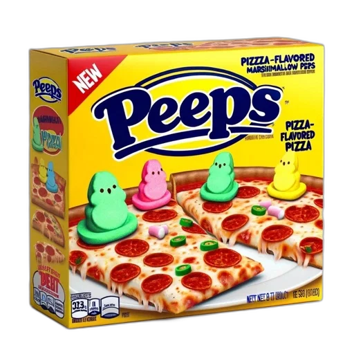 food, pizza-flavored, marshmallow, peeps transparent PNG cut-out