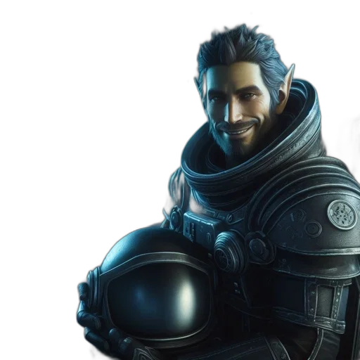 concept art, 3d render, outer space, astronaut-like transparent PNG cut-out