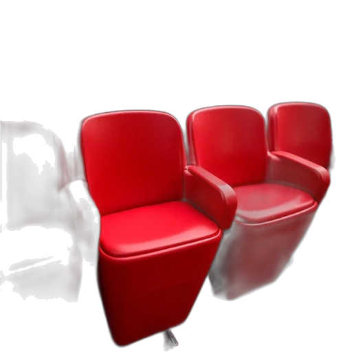 furniture, 3d render, red, empty transparent PNG cut-out