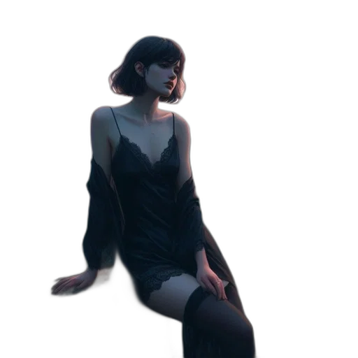 dress, creature, face, jacket transparent PNG cut-out