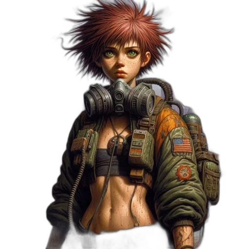 jacket, weapon, cyberpunk, concept art transparent PNG cut-out