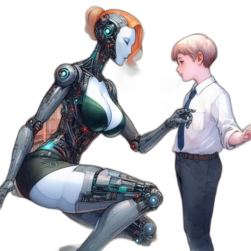 robot, cyberpunk, concept art, comic book art transparent PNG cut-out