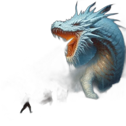 dragon, creature, animal, staff transparent PNG cut-out