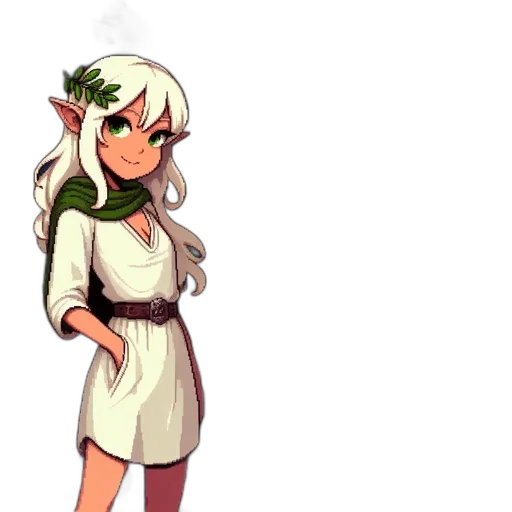 staff, dress, dragon, pixel art transparent PNG cut-out