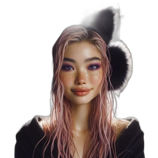 face, hair, hat, creature transparent PNG cut-out