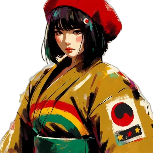 jacket, face, hat, staff transparent PNG cut-out