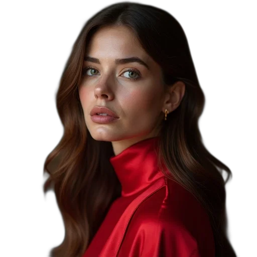 face, jacket, hair, jewelry transparent PNG cut-out