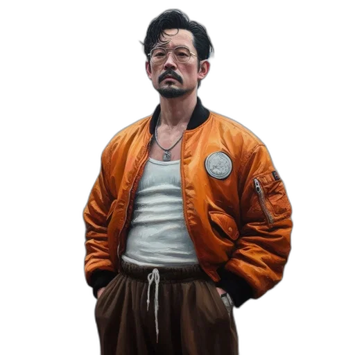 jacket, staff, face, animal transparent PNG cut-out