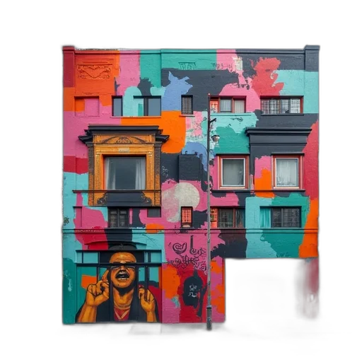 building, face, concept art, 3d render transparent PNG cut-out