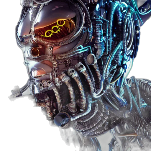 robot, cyberpunk, concept art, 3d render transparent PNG cut-out