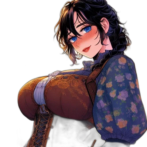 dress, jacket, face, sword transparent PNG cut-out