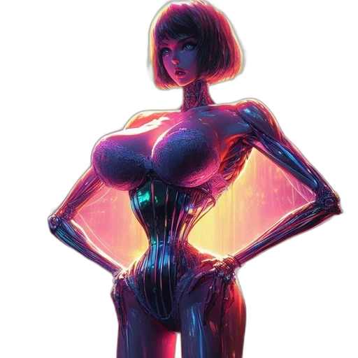 robot, dress, concept art, comic book art transparent PNG cut-out