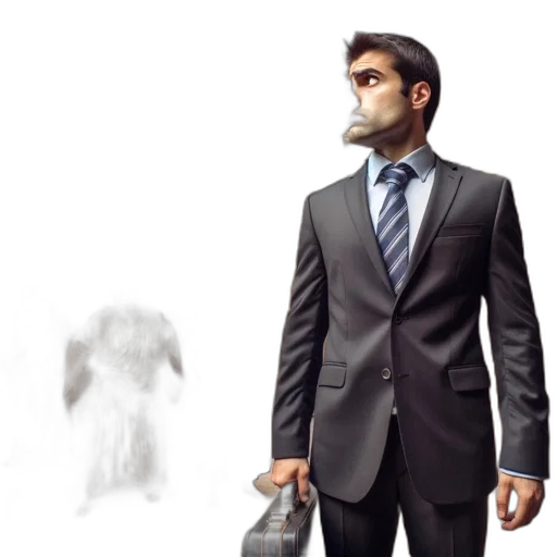 jacket, mask, staff, face transparent PNG cut-out