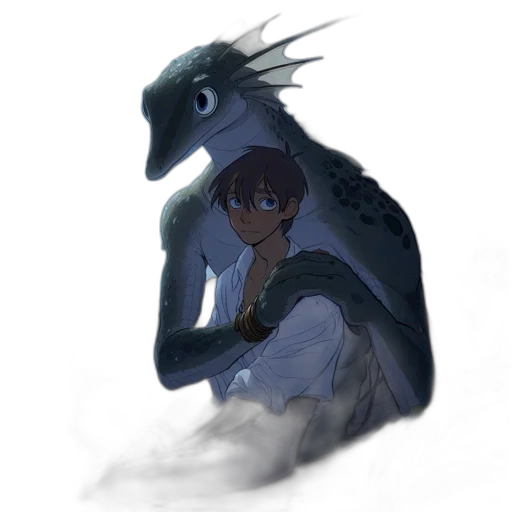 dragon, creature, animal, staff transparent PNG cut-out