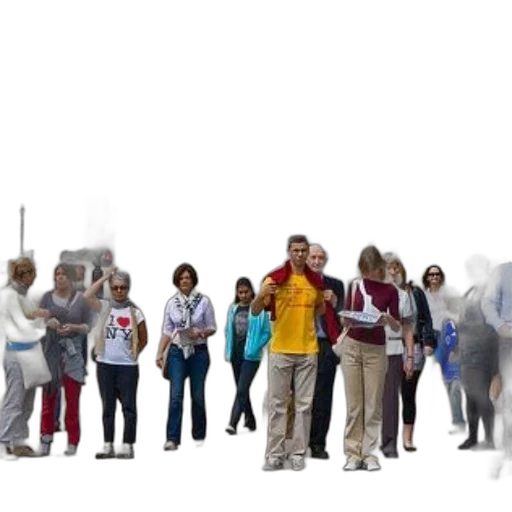 staff, group, tourists, stand transparent PNG cut-out