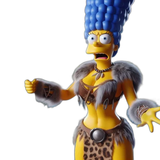 3d render, concept art, marge, simpson transparent PNG cut-out