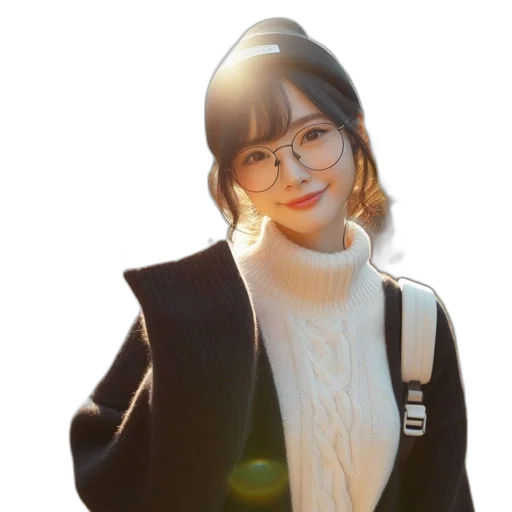 jacket, staff, hat, face transparent PNG cut-out