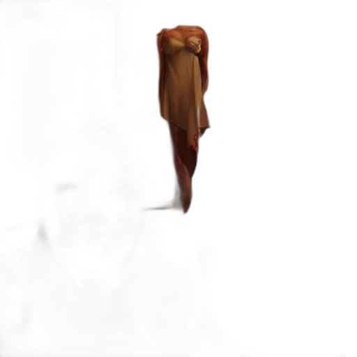 hair, staff, face, weapon transparent PNG cut-out