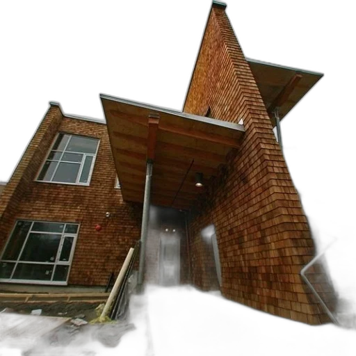 building, umbrella, 3d render, photorealistic transparent PNG cut-out