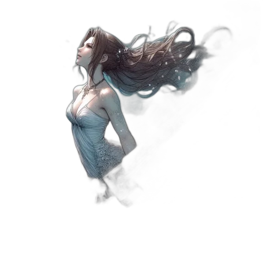 dress, hair, creature, face transparent PNG cut-out