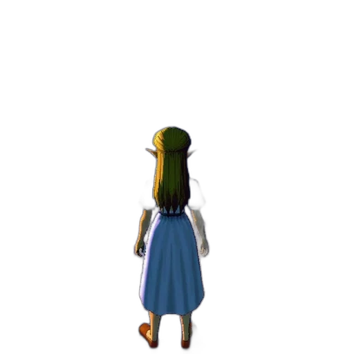 dress, staff, creature, hair transparent PNG cut-out