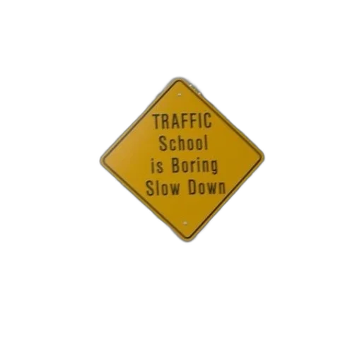 car, yellow, sign, pole transparent PNG cut-out